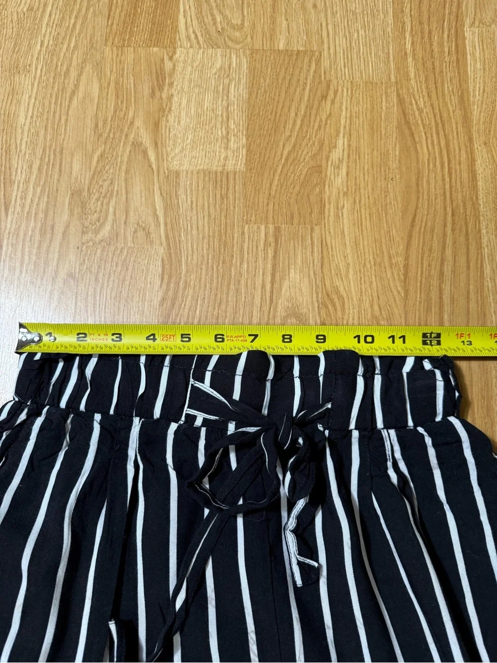 Bundle of 2 Navy Floral and Black Stripe High Waist Women’s Shorts - Size M